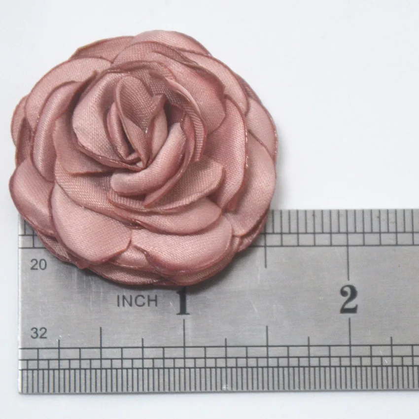 1,6 дюймов винтажный сгоревший атласный цветок розы мини паленый атласный Шифоновый Цветок в 16 цветах аксессуары для волос цветы