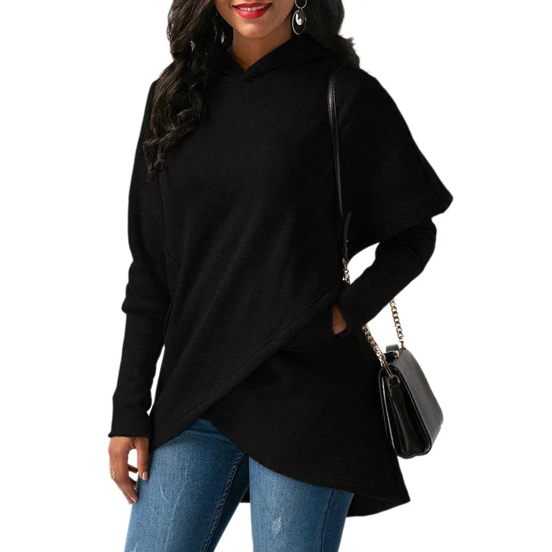 Women Hoodies Sweatshirt Kpop Solid Long Sleeve Cloak Hoody Ladies Womens Sweatshirt sudadera mujer