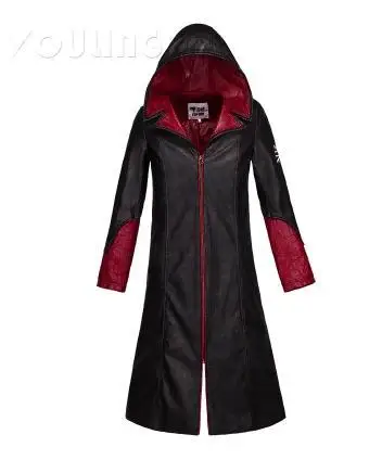 

spot goods Halloween clothing New Devil May Cry 5 DMC Dante Pleather Coat Jacket Cosplay Costume (Customize )