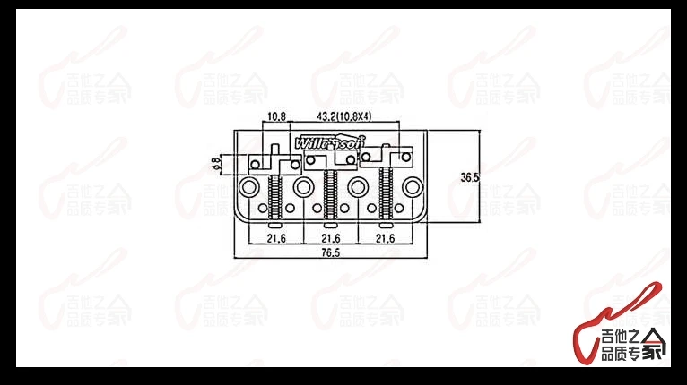 1 компл. Оригинальные Wilkinson WTBS короткие винтажные типа фиксированной электрогитары мост с латунными седлами Сделано в Корее