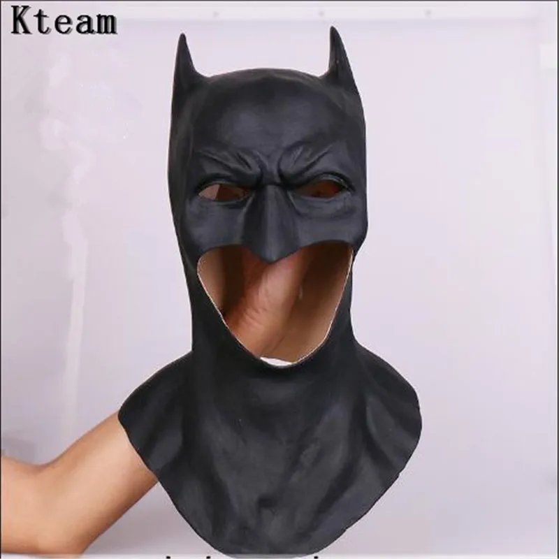 Горячий Новый Темный рыцарь супергерой Бэтмен Уэйн косплей маски для вечерние черный латексный шлем накладные Хэллоуин костюм реквизит