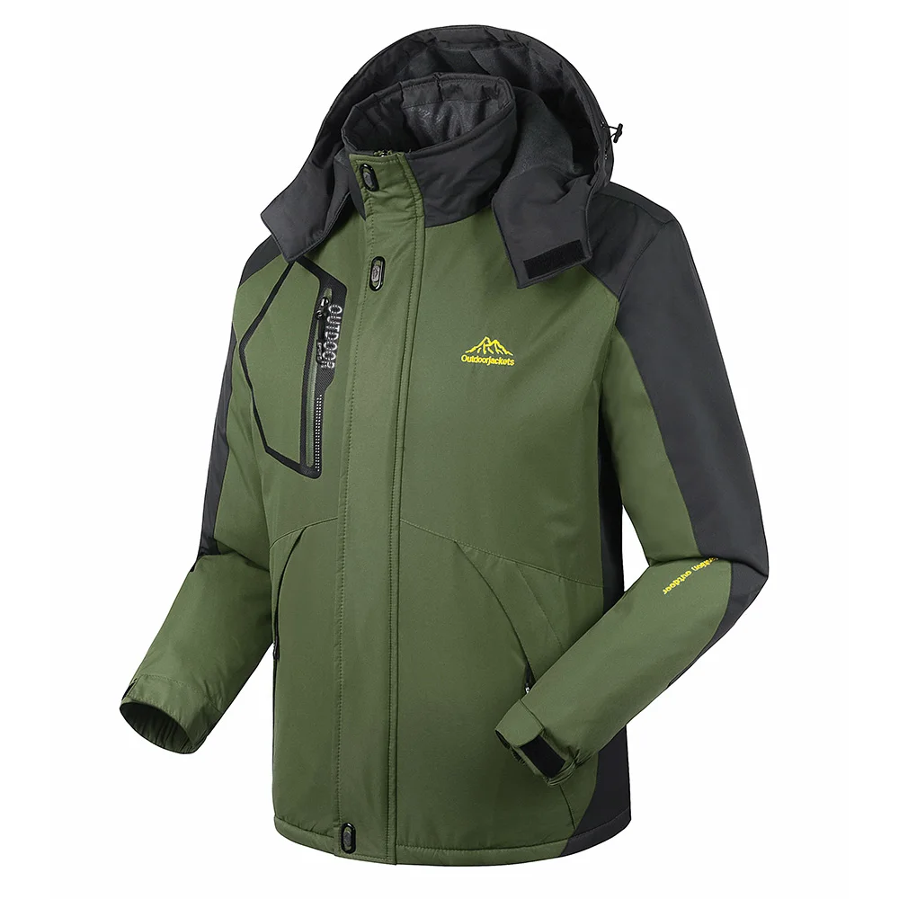 Men Winter Inner Fleece Waterproof Jacket Ski Jacket Coat Camping