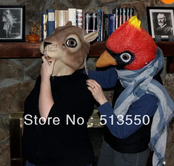 Милая кариидная голова птицы резиновая маска с латексом полный размер Хэллоуин вечерние универсальный размер костюм унисекс