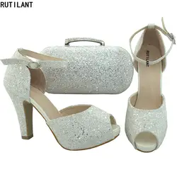 Новая итальянская обувь с сумочкой в комплекте для женщин, комплект из туфель и сумочки на высоком каблуке, распродажа женской обуви и