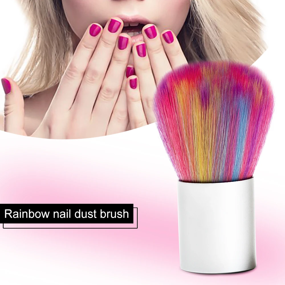 Dmoley Rainbow Nail Dust Brush Tools Nail Makeup Brushes Dust Removal Acrylic Nail Art Brush