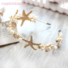 Rosebridalpark, новинка, Пляжная Морская звезда, ободок для невесты, свадебные аксессуары для волос, свадебные вечерние украшения, головной убор, тиара T548