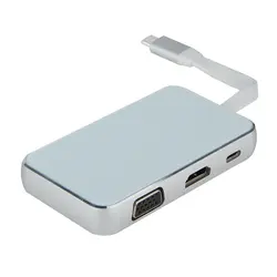 6 in1 USB C концентратора USB-C к HDMI VGA RJ45 для MacBook samsung Galaxy S8 S8 + Примечание 8 huawei Коврики 10 Pro Тип C USB 3,0 хаб