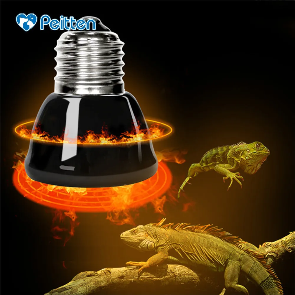 Top quality E27 font b Pet b font Heating lamp Black Infrared Ceramic Emitter Heat Light