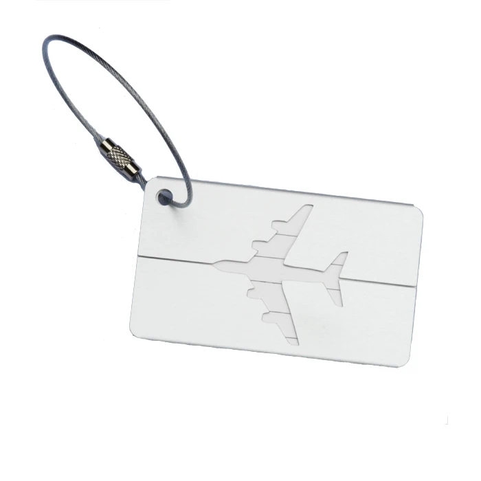 Алюминиевые бирки для багажа, чемодана ярлык Имя Адрес ID Сумка багажная бирка для путешествий - Цвет: Белый