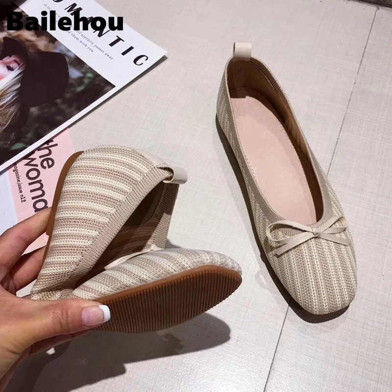 Bailehou 2019 весенние слипоны на плоской подошве лоферы с круглым носком женские