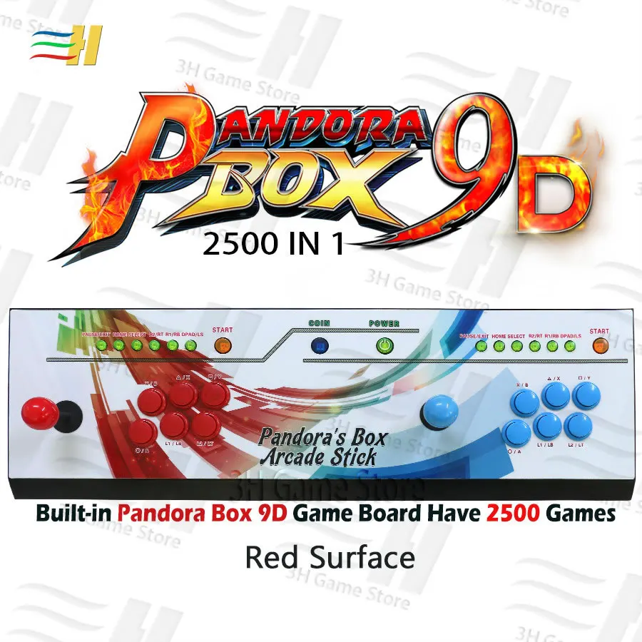 Встроенный ящик Pandora 9d 2500 В 1 консоль аркадная игровая машина cotroller подключение usb геймпад 3P 4P игра plug and play 3d tekken