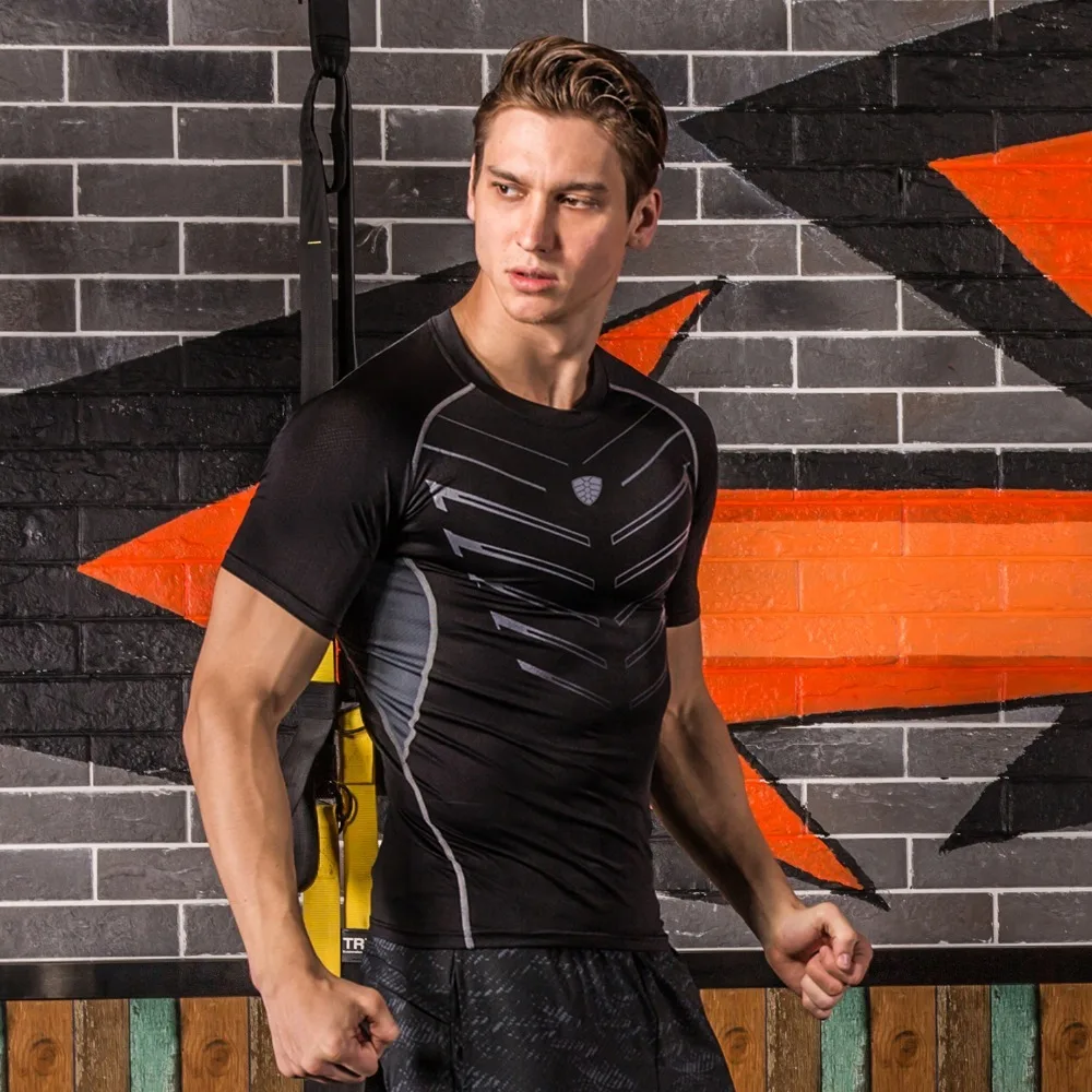 Для мужчин s компрессионные футболки 3D подростковые теннисные майки футболка спортивная для мужчин фитнес лайкра MMA футболки для кроссфита колготки брендовая одежда
