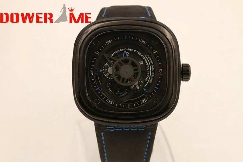 Grande 48 Caso Dote Mm Moda Reloj Cuadrado Mano Shell Me De Cuarzo TFK1lJc