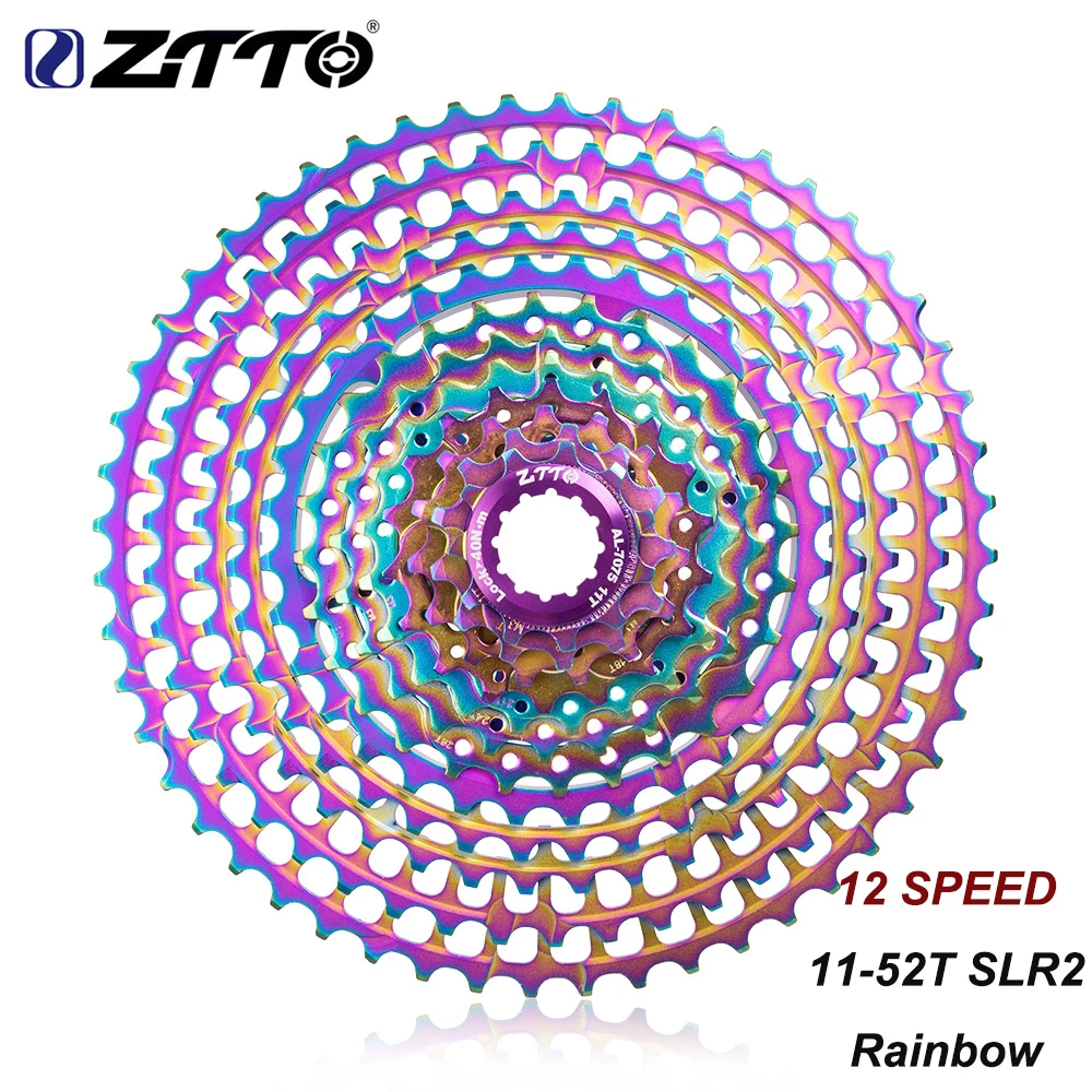 

ZTTO MTB 12 Speed 11-52T SLR2 Ultralight Cassette Colorful Rainbow k7 HG Compatible Bike12S 12V 52T CNC Freewheel For HG Hub