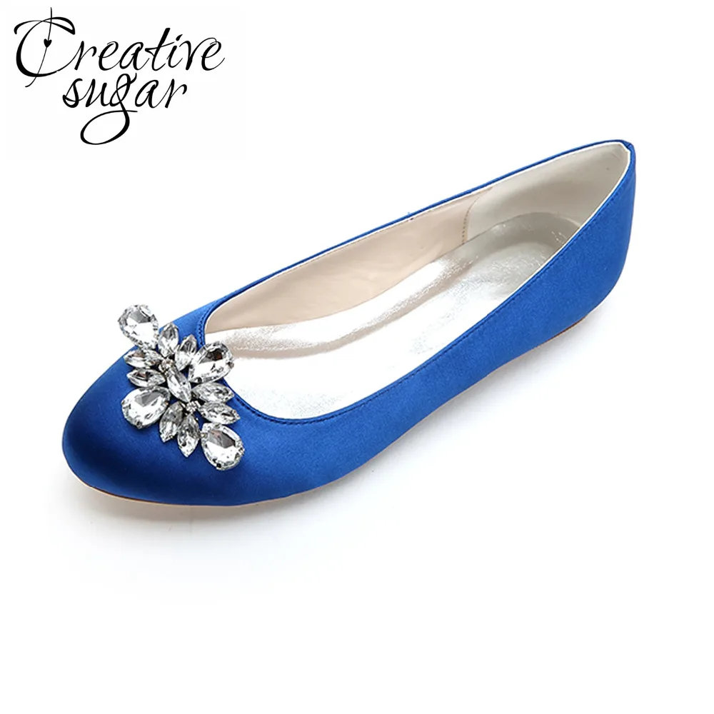 Argent Royal Mère Parti Creativesugar White champagne Blue ivory Femmes Sur red Plat Cristal Élégant Satin Bleu Gris purple De Glissement Grey Mariée silver Chaussures Noble Dames pure Casual zzqaU