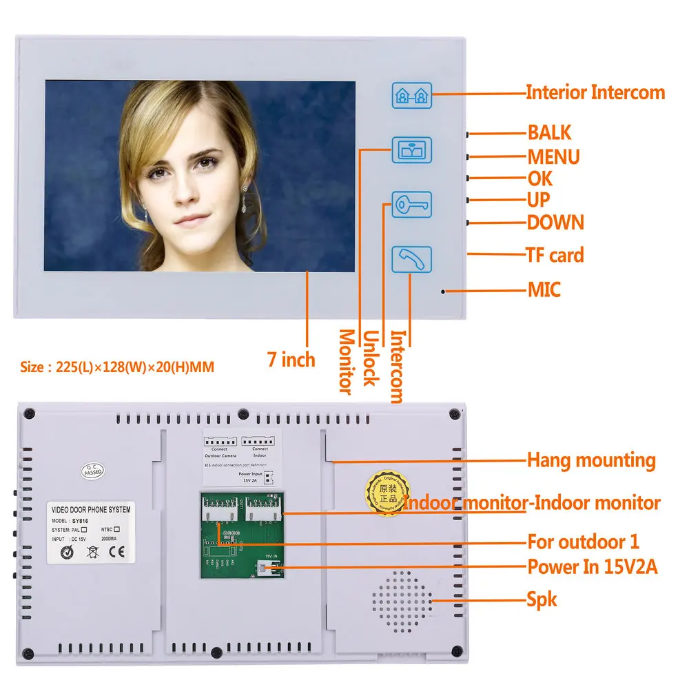 7 "DVR Запись RFID пароль телефон видео домофон Дверные звонки с 8 г TF карты Ночное Видение видеонаблюдения Камера