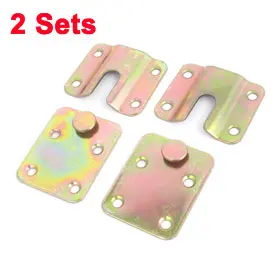 Uxcell 2 Sets Metal Invisible Bed Hinge Hooks Mattress Rectangle Yards Connections Bronze Tone Bed hardware Hot Sale