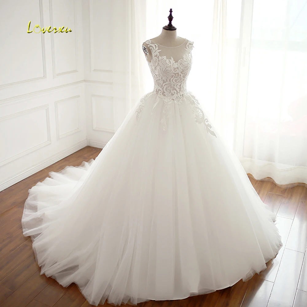 Свадебное платье Loverxu Vestido De Noiva с глубоким вырезом трапециевидной формы открытой