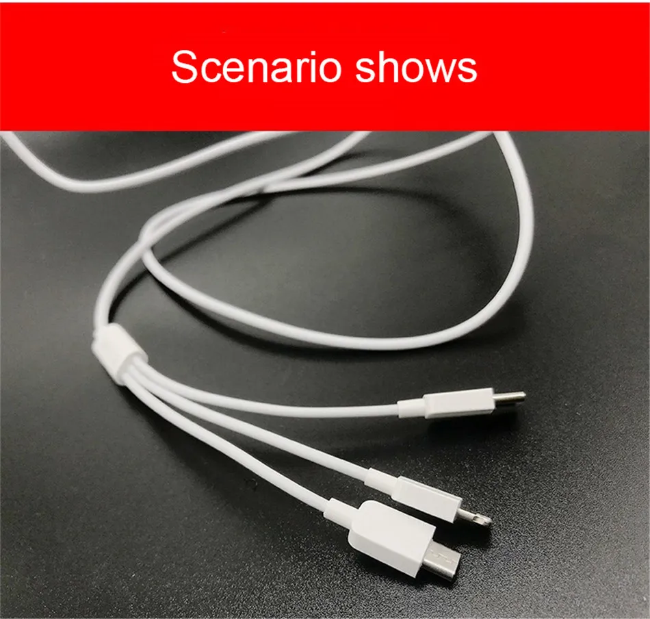 NOHON 3 in 1 Micro USB Type C Lighting Fast Charging Cables For iPhone 8 7 Plus X Samsung Huawei Android IOS Phone Charge Cable (1)
