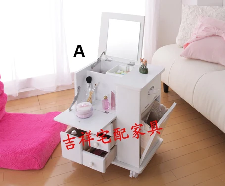 

Organizador Furniture Cosmetic Storage Box Cabinet Dressing Table With Mirror Jewelry Mobile Sofa Side mirror drawers furniture