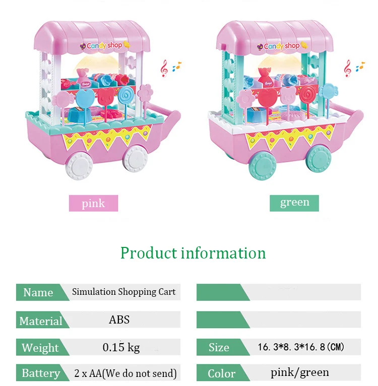 Роскошный 18 шт. детский домашний имитации Мини Поворотный Светильник музыкальная тележка для конфет мороженое тележка игрушка