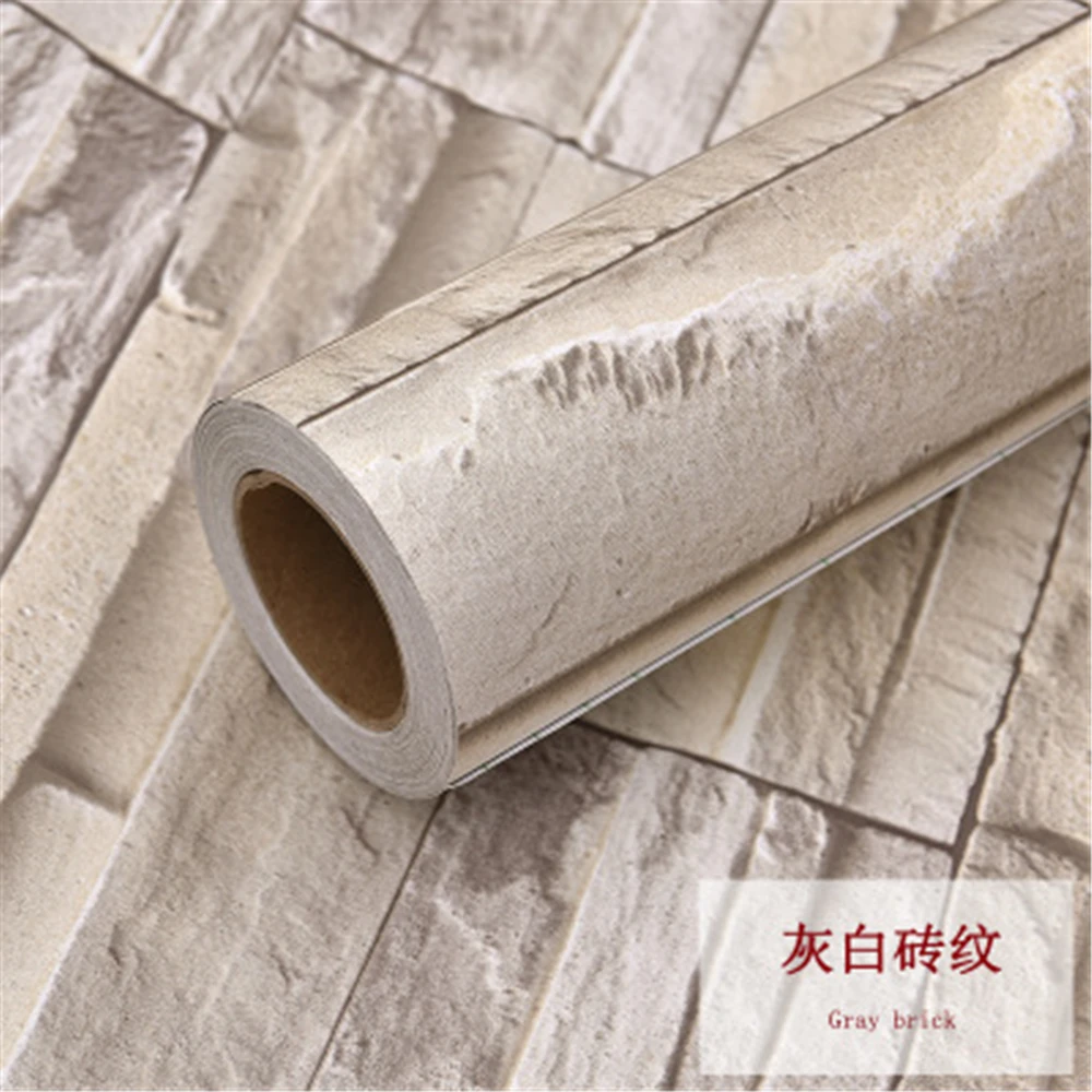 PVC Home Decor Vintage Kitchen Brick Pattern Wall Stickers Wallpaper Film Refurbished Wardrobe Cupboard Door Desktop Furniture