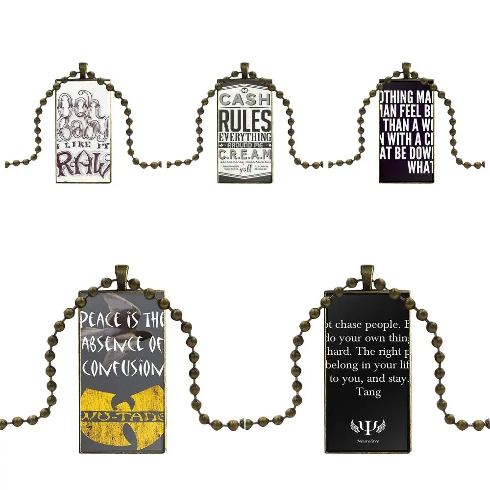 

Wu Tang Clan Song Name Quote Fashion Necklace Handmade Rectangle Shape Choker Necklace Jewelry Multi Designs For Women Choker