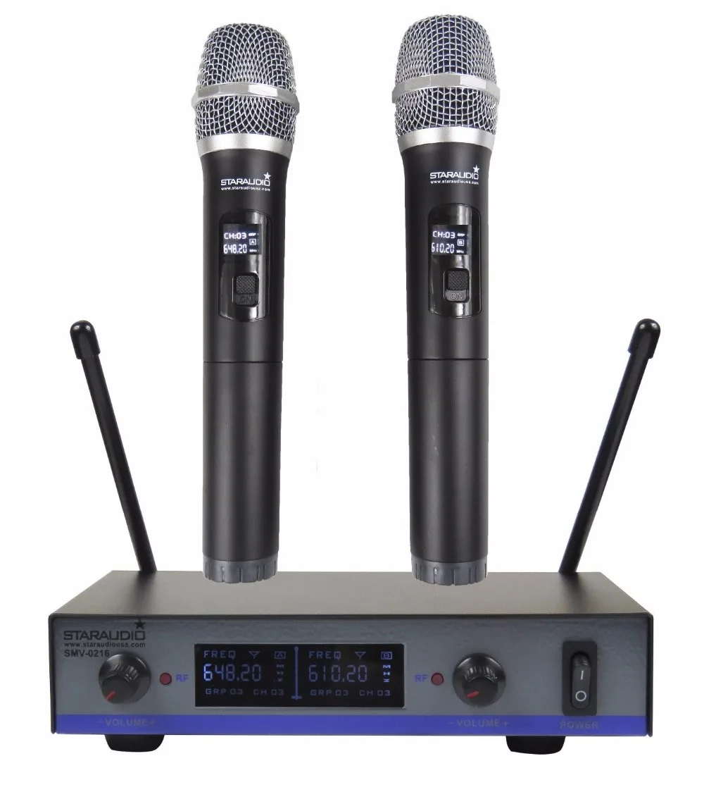 STARAUDIO Pro 2CH UHF Dynamic Wireless Handheld Microphone for DJ Stage