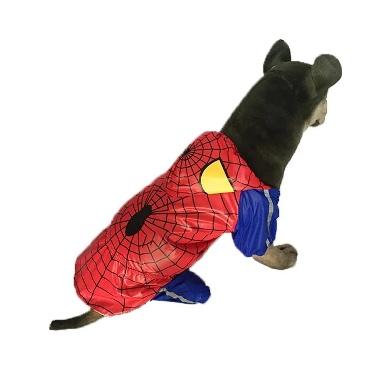 Дождевик Бэтмен Человек-паук для больших собак водонепроницаемый дождевик для больших собак комбинезон одежда для домашних животных - Цвет: Spiderman