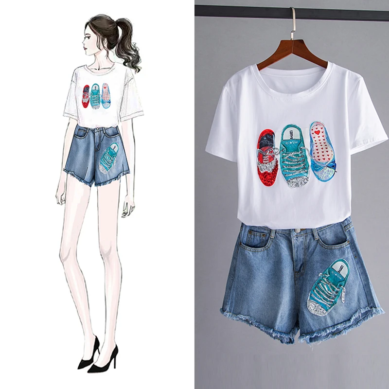 Женская обувь из сетчатого материала с блестками повседневные футболки рисунком