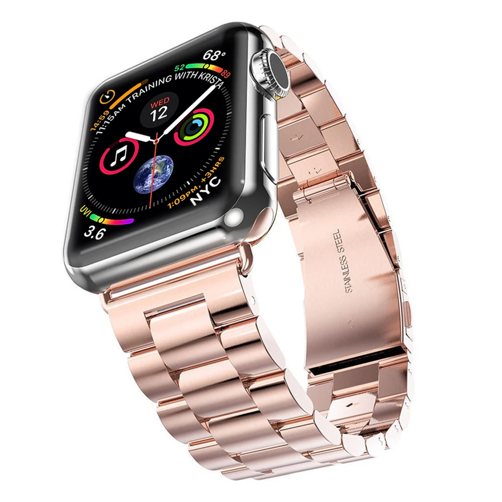 Ремешок из нержавеющей стали для Apple watch 4 5 44 мм 40 мм aplle watch 42 мм 38 мм Iwatch 5 4 3 2 браслет аксессуары для часов