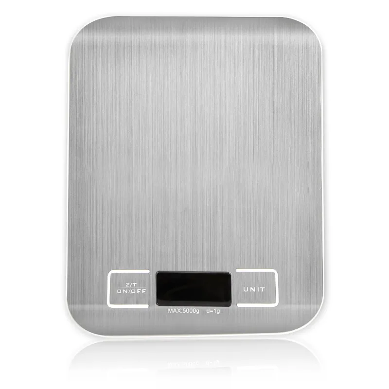 

Silver Digital Scales 5kg 1g Weight Scale Stainless Steel Electronic Balance Measure Tools LED Display Kitchen Scale Libra