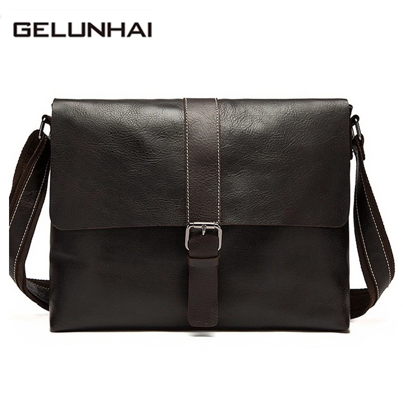 

2017 Sale Polyester Hard Shoulder Bags Top Cowhide Leather Men Messenger Bag Shoulder Vintage Genuine Bags Crossbody For Yw6040