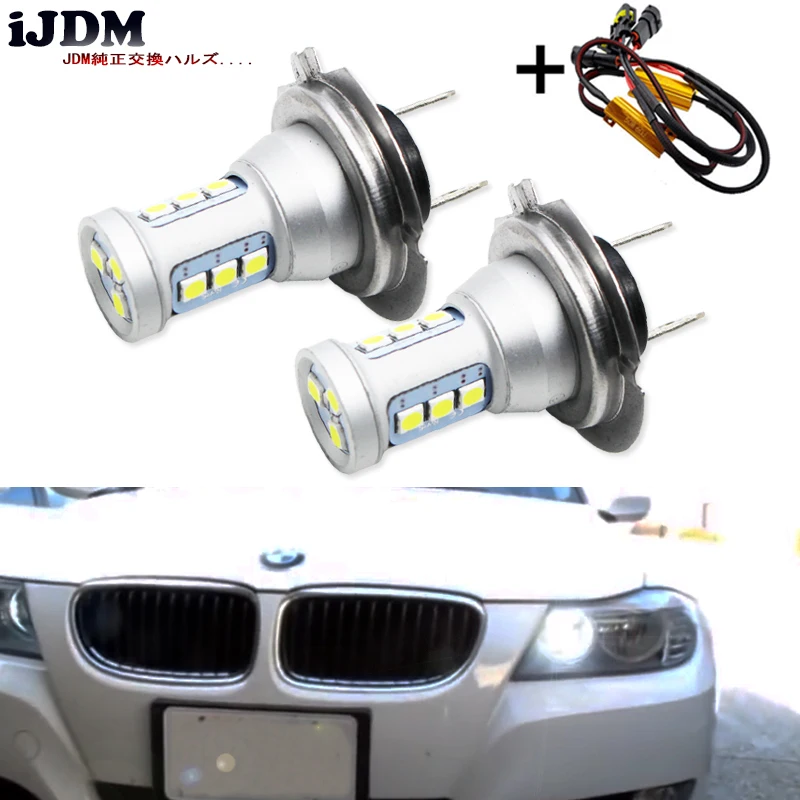 IJDM белый CANBUS H7 светодиодные дневные ходовые огни для BMW E82/E88/F20 1 серии E90/E91 3 E60/F10 5 E84