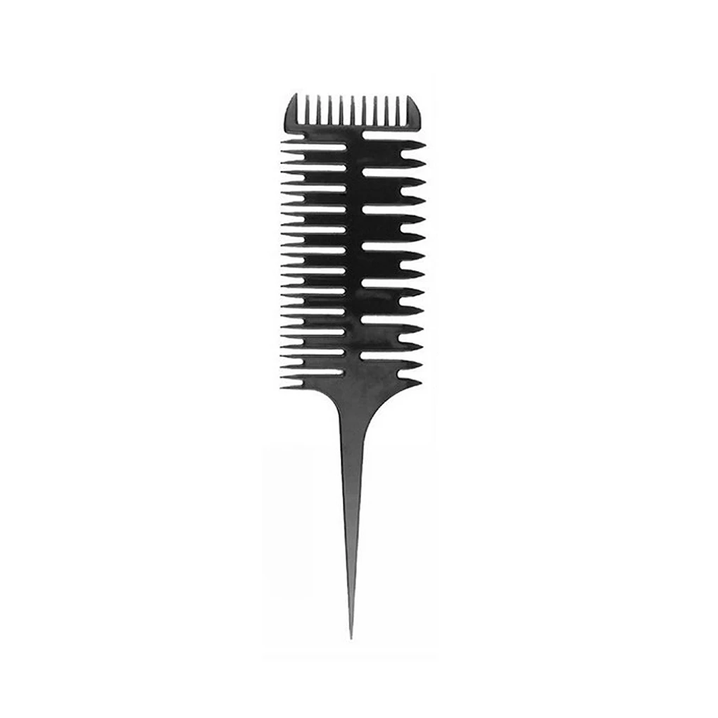 

New 3 Sides Women Girls Modeling Salon Fish Bone Shape Comb Dyeing Sectioning Highlighting Coloring Dispensing Brush Tools