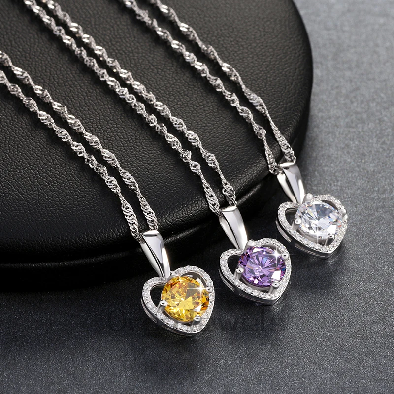 Romantic Love Heart Pendant Necklace with 2 ct Heart and Arrow Cut AAA Grade Zircon Best Jewelry Gift for Ladies ON96 Romantic Love Heart Pendant Necklace with 2 ct Heart and Arrow Cut AAA Grade Zircon Best Jewelry Gift for Ladies ON96