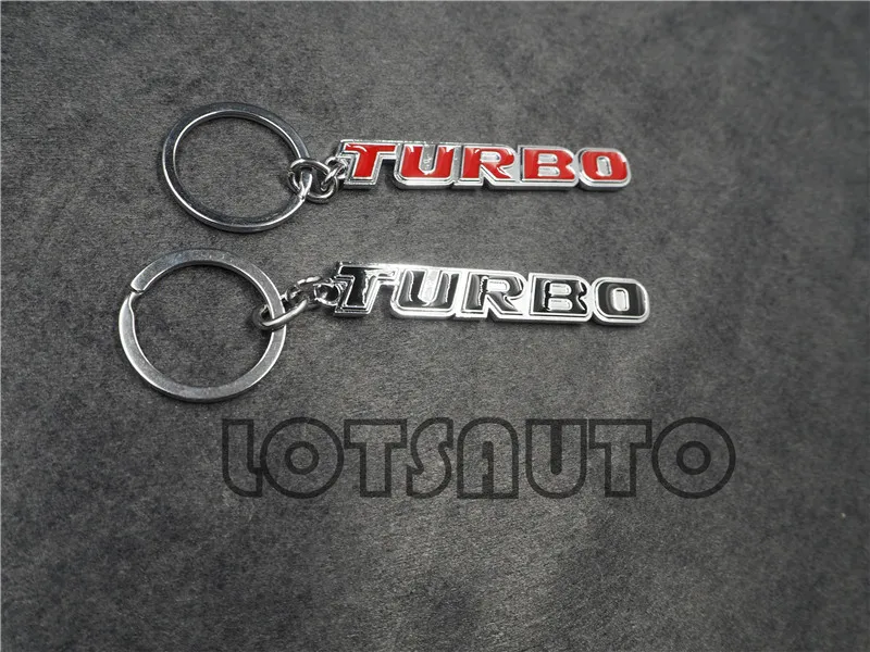 

Hot selling New fashion 3D Black RED or Black TURBO Keychain TURBO turbo power metal Charged Key Rings
