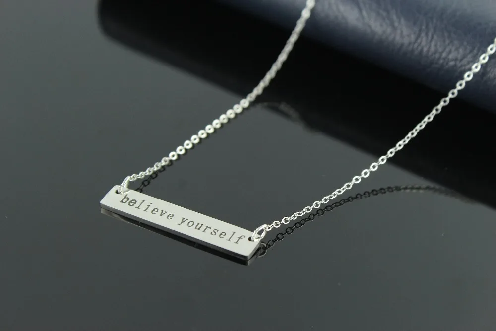 Stainless steel Customize Name Necklace Bar Pendant necklace can