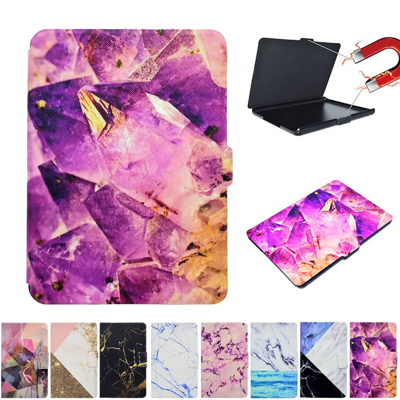 

Marble Pattern Flip Leather Case Cover for New Kindle 2016 8th Generation Funda for Amazon Kindle 8 Generation 2016 Sleep&Wake
