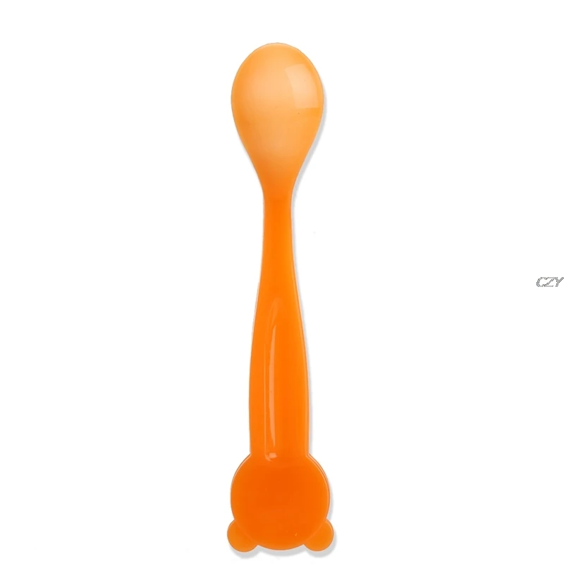 

Baby Little Bear Spoon Spoon Heat Sensing Thermal Colorful Safe PP Spoon+ Fork Anti-Skid Handle