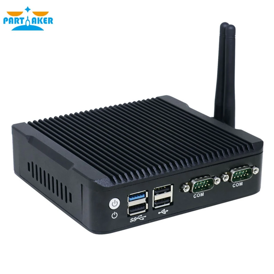 Причастником Mini pc 2 порта lan Intel quad core J1900 Процессор 2,0 ГГц Безвентиляторный Компьютер для windows 7 8