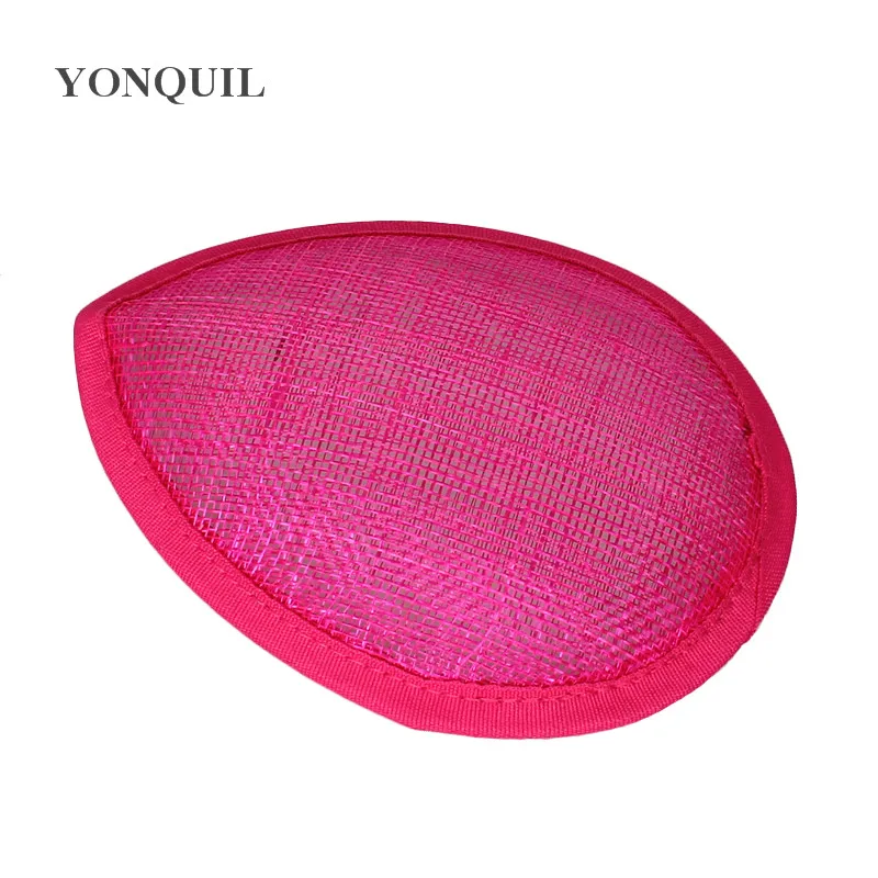 hot pink Слоновая кость 13 см каплевидный sinamay вуалетки база DIY millinery база Коктейльные Шапки материал вечерние свадебные аксессуары для волос 17 цветов - Цвет: hot pink