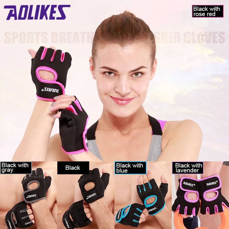 AOLIKES спортивные перчатки для спортзала дышащие перчатки для тяжелой атлетики для фитнеса мужские женские перчатки для тяжелой атлетики Размеры s m l