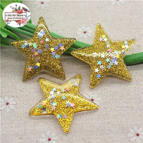 miniature plastic figurines 10pcs Mix Colors Resin shiny star in star Flatback Cabochon DIY Hair Bow Center Scrapbooking craft 38mm miniature squirrel figurines Figurines & Miniatures