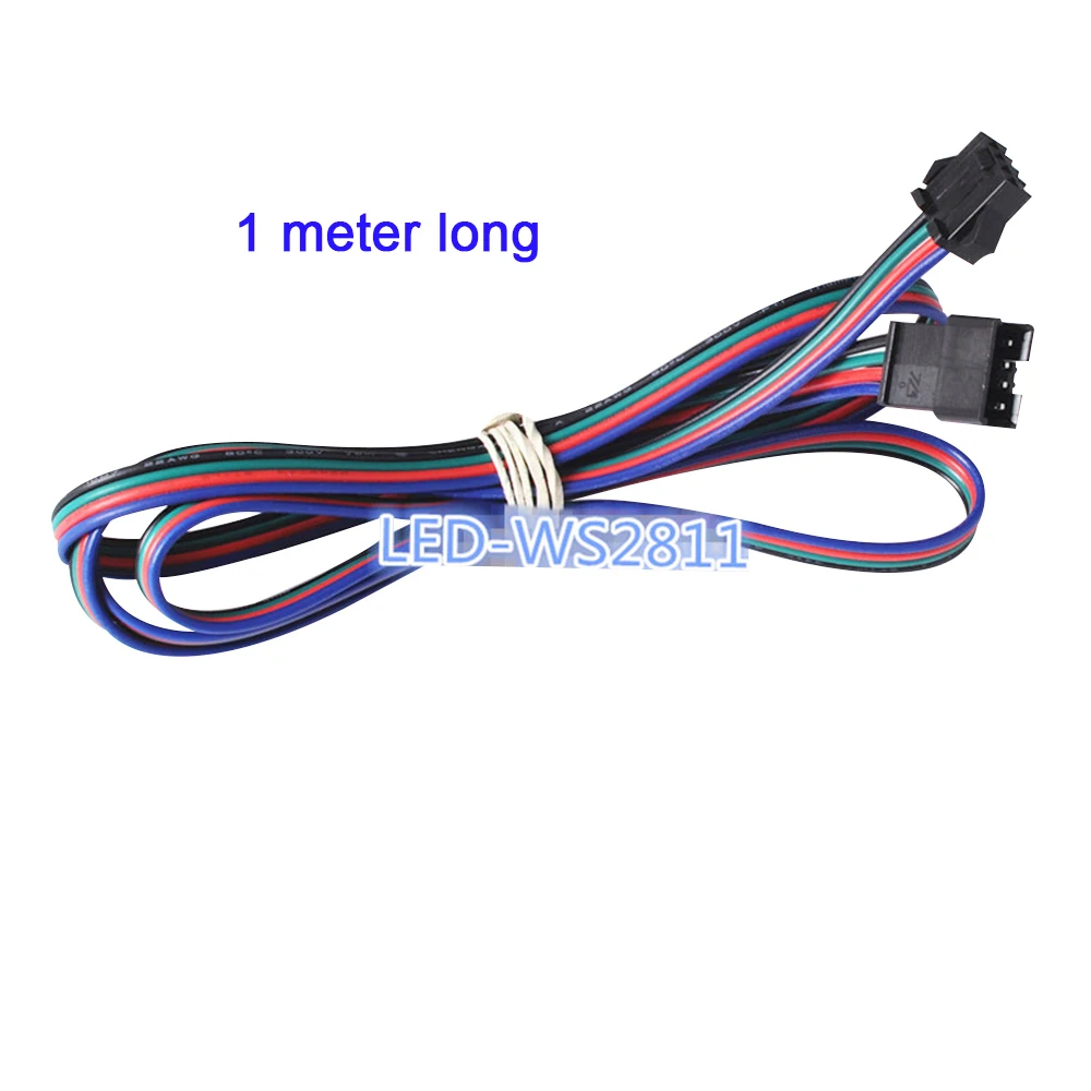 

Free Shipping 1m 4pin JST extention cable wire, one end with male connector,other end with female connector for led strip light