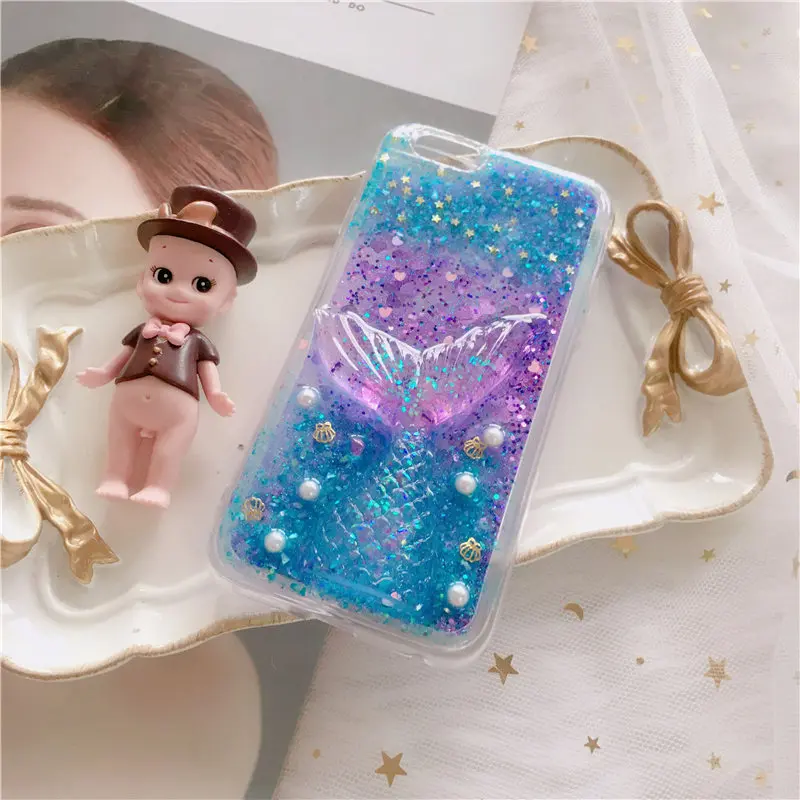 

Case For Samsung S7 edge S8 S9 Plus Note 3 4 5 8 9 dream ocean Marine Rhinestone phone case pearl Vintage Fishtail Capa coque