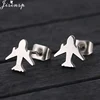 Jisensp-pendientes de avión de Origami para mujer y hombre, joyería, regalo de cumpleaños, avión, cierre de tuerca, aros aretes ► Foto 1/5