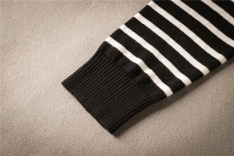 MuLS Striped Sweaters Men Pullover Cotton Knit Male Turtleneck Sweater Jumpers Spring Winter High Neck Knitwear 2018 Autumn New-04