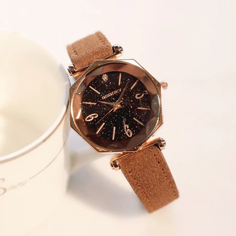 

Luxury Rose Gold Exquisite Women Dress Quartz Watches Matte Leather Ladies Wristwatch Bracelets Casual Watch Female Leisure Hour