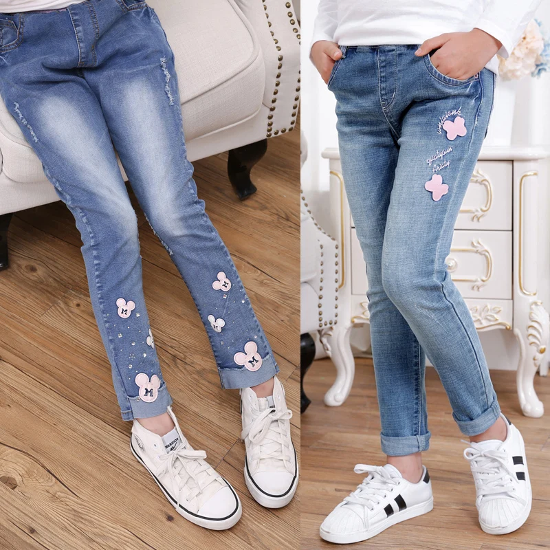 2017 spring children s clothes girls jeans causal slim thin denim baby girl jeans for girls